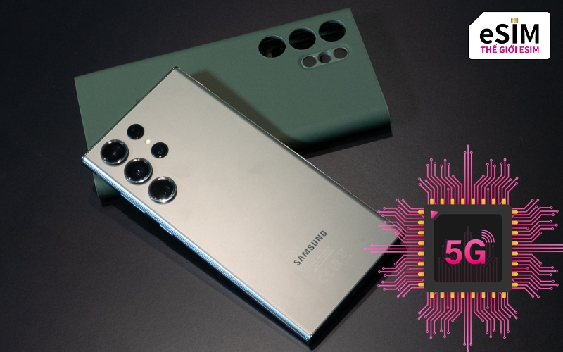 Samsung S23 Ultra hỗ trợ esim s23 ultra cực tốt, quét mã QR nhận data du lịch ngay.